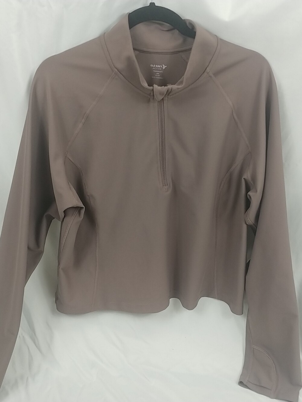 Old Navy Active Pullover Women XXL Powersoft Beige 1/2 Zip Athleisure Go Dry